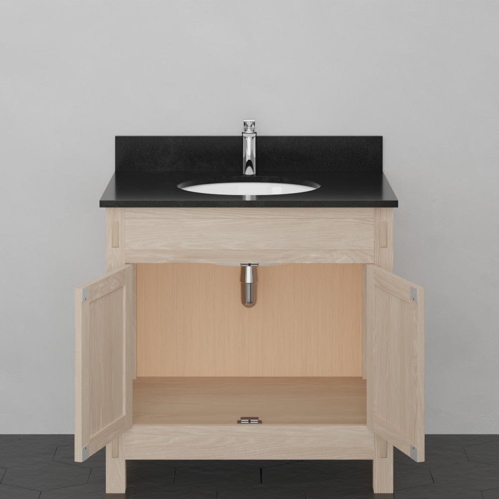 30" Mission Unfinished Red Oak Vanity for Undermount Sink