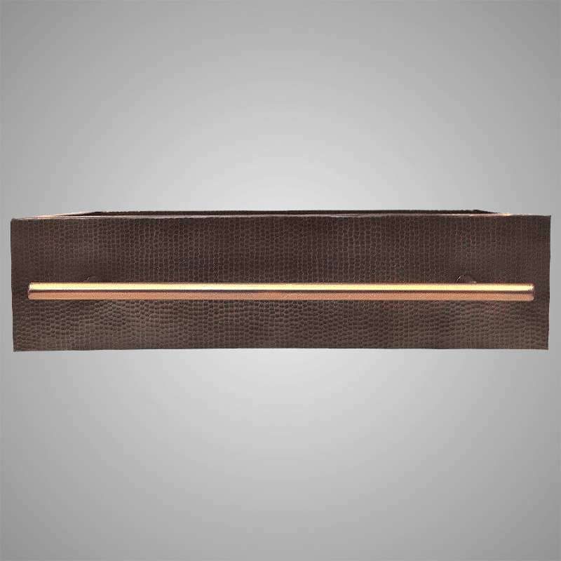 30" Selzergor Hammered Copper Single-Bowl Farmhouse Sink with Towel Bar