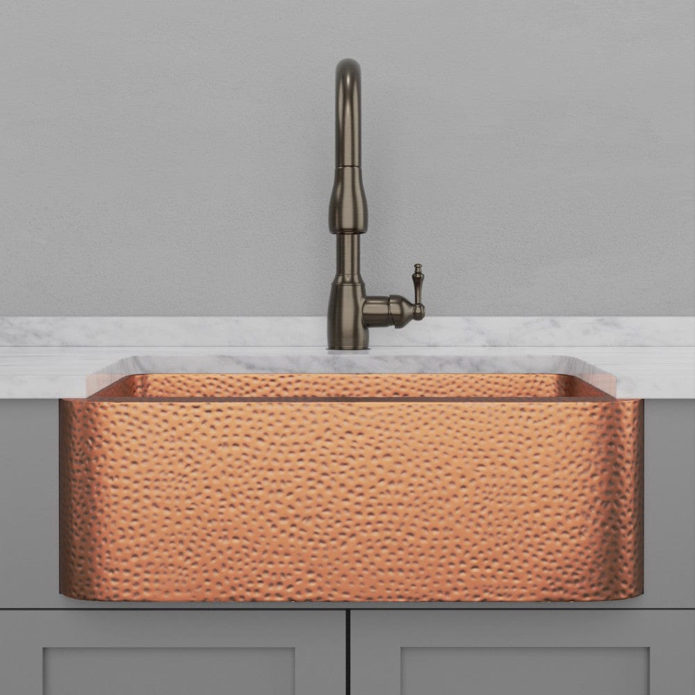 30" Sinclair Hammered Copper Single-Bowl Farmhouse Sink