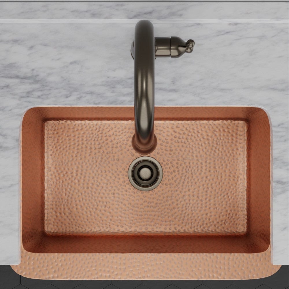 30" Sinclair Hammered Copper Single-Bowl Farmhouse Sink