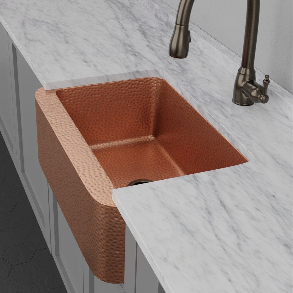 30" Sinclair Hammered Copper Single-Bowl Farmhouse Sink