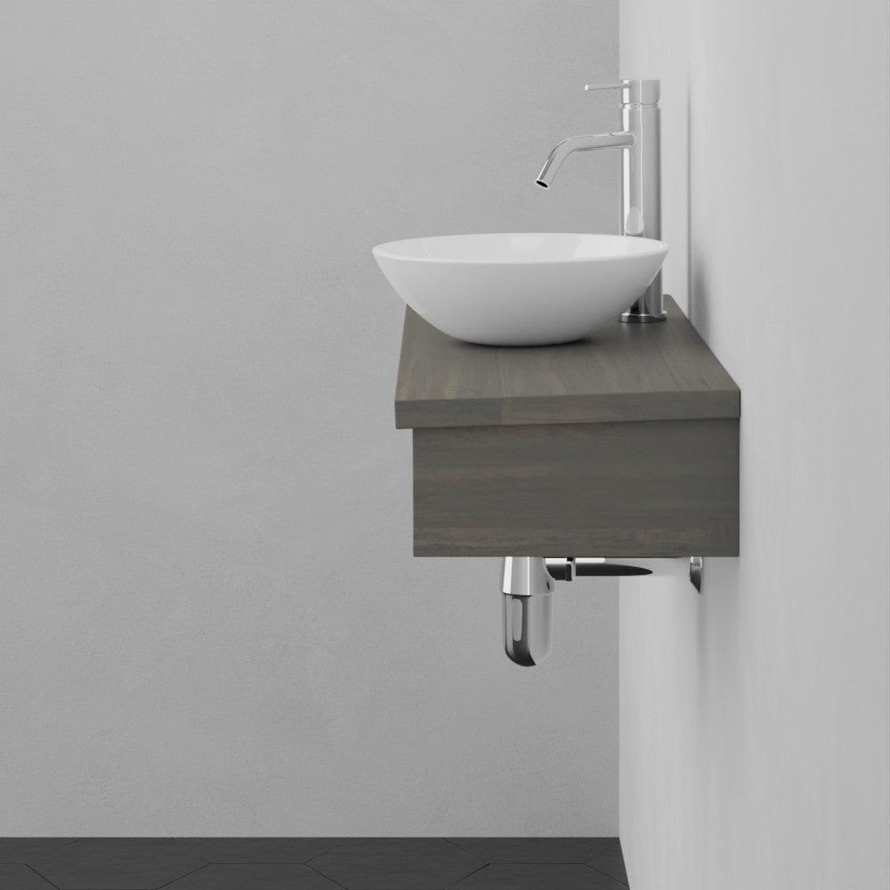 30" Thaxton Teak Wall-Mount Vessel Vanity with Double Towel Bars - Gray Wash