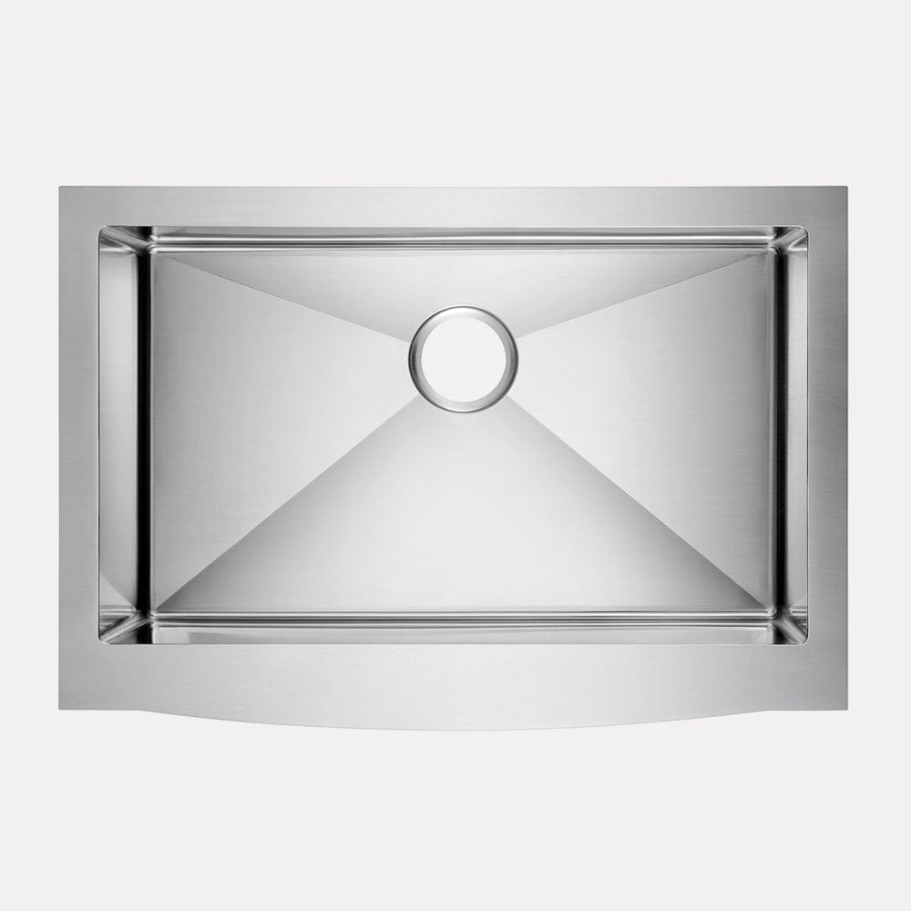 30" Vaiden Stainless Steel Single-Bowl Farmhouse Sink - Rippled Apron