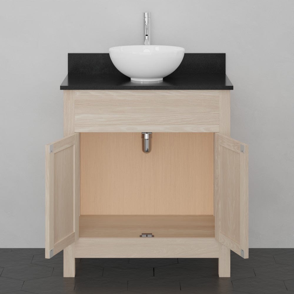 30" Vippis Unfinished Red Oak Raised Panel Vanity for Vessel Sink - 34" Height