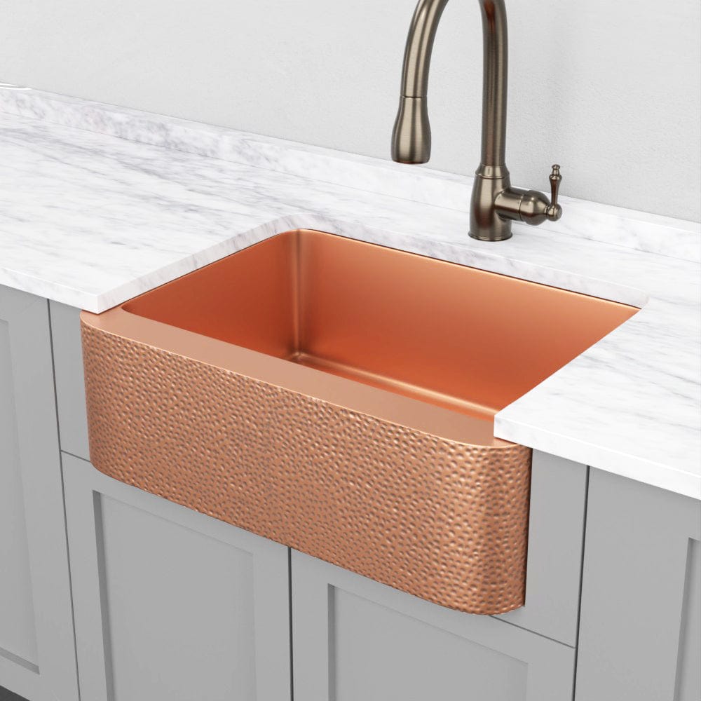 30" Wheaton Copper Hammered Apron Single-Bowl Farmhouse Sink