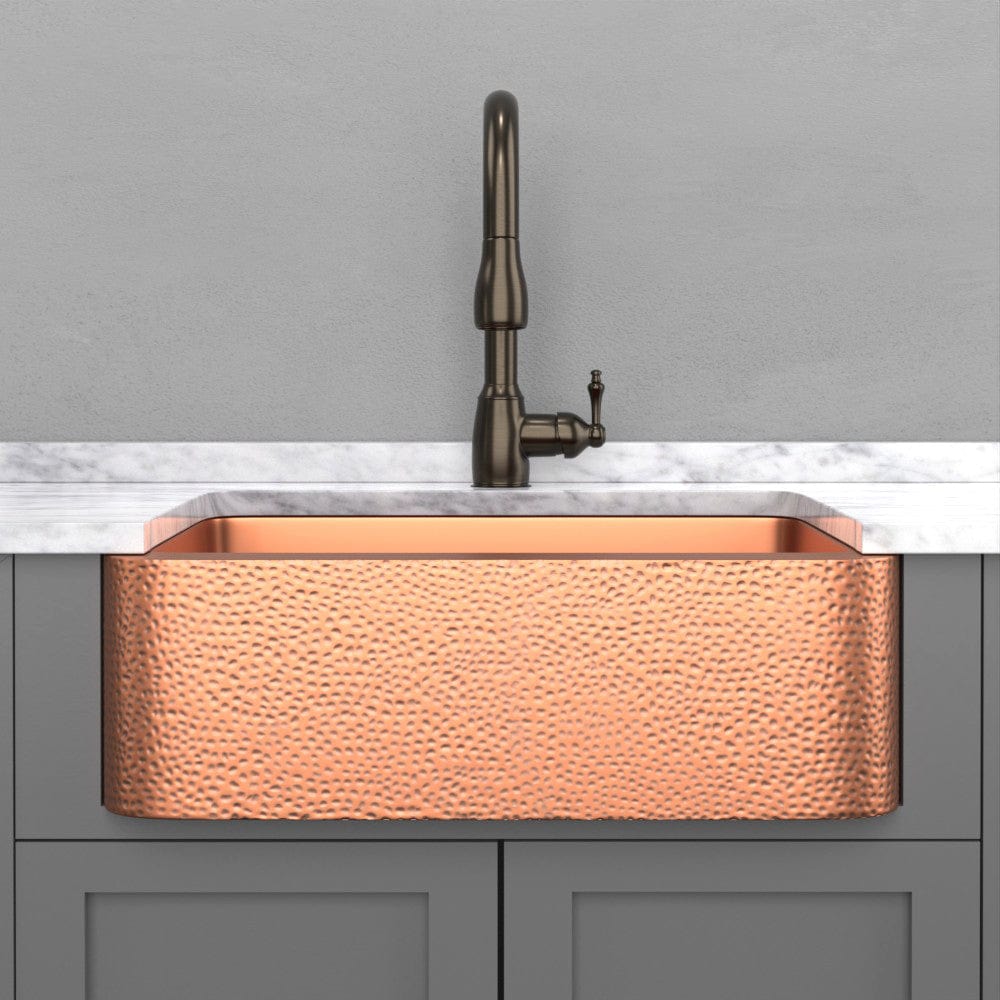 30" Wheaton Copper Hammered Apron Single-Bowl Farmhouse Sink