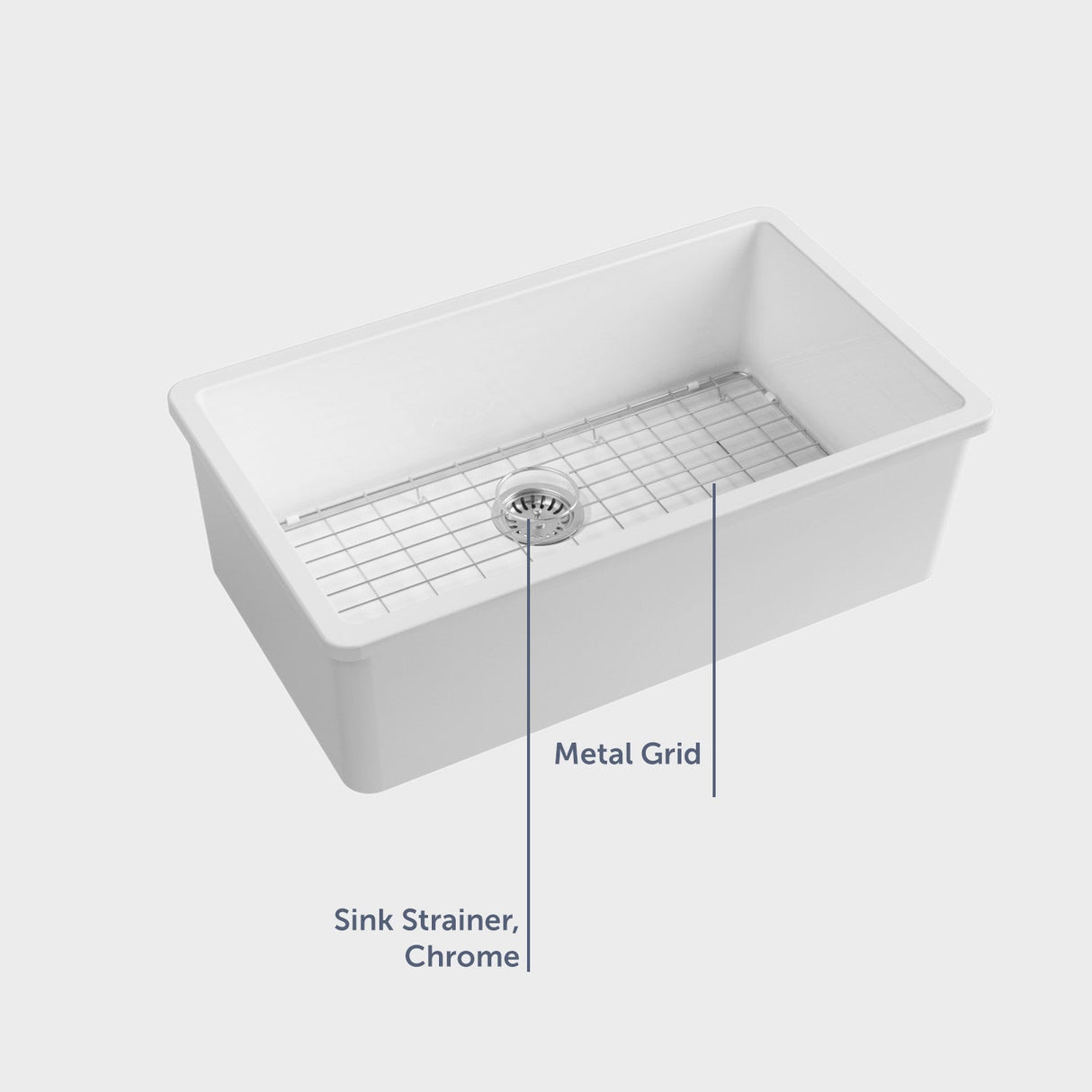 32" Fosco Fireclay Single-Bowl Undermount Sink
