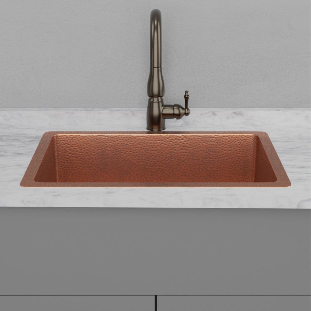 32" Quincy Hammered Copper Single-Bowl Prep Sink