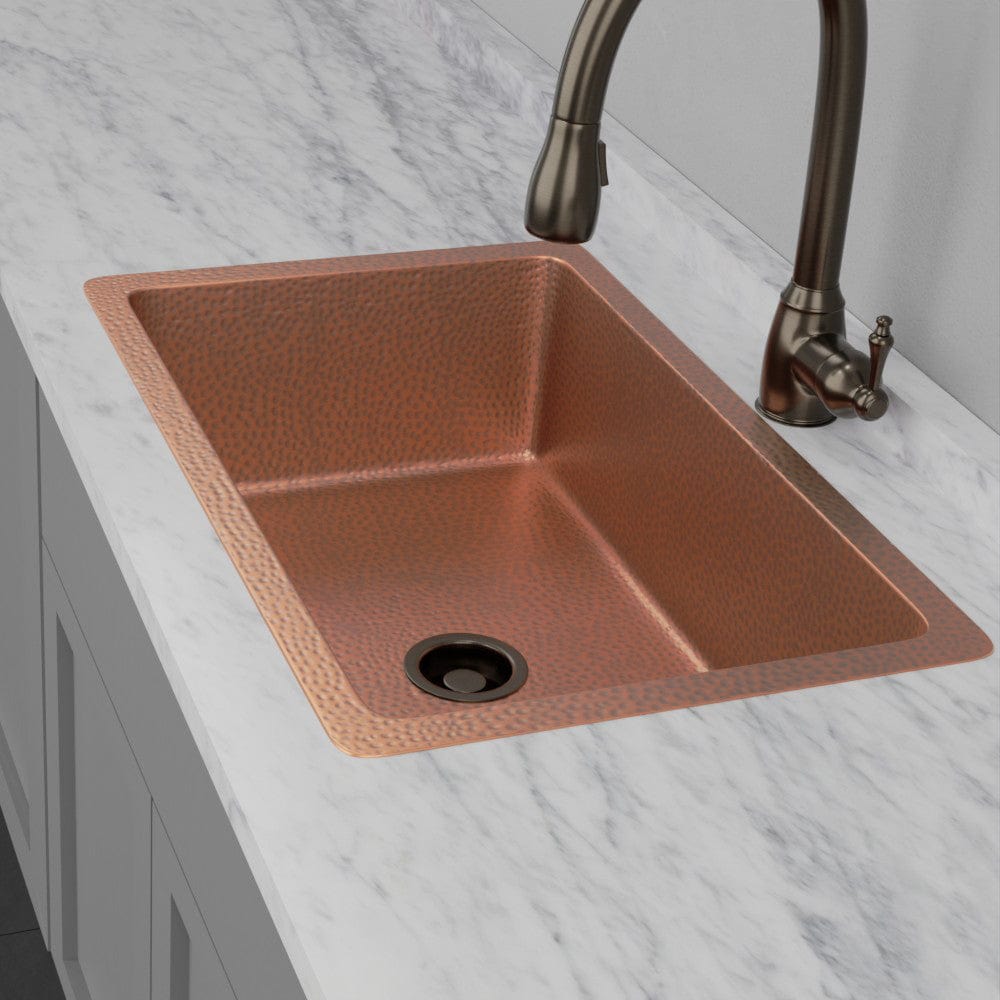 32" Quincy Hammered Copper Single-Bowl Prep Sink