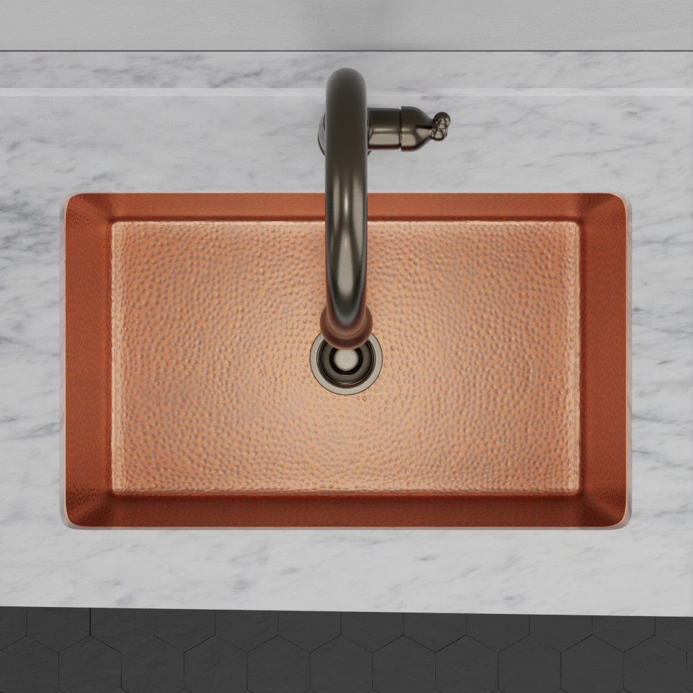 32" Quincy Hammered Copper Single-Bowl Prep Sink