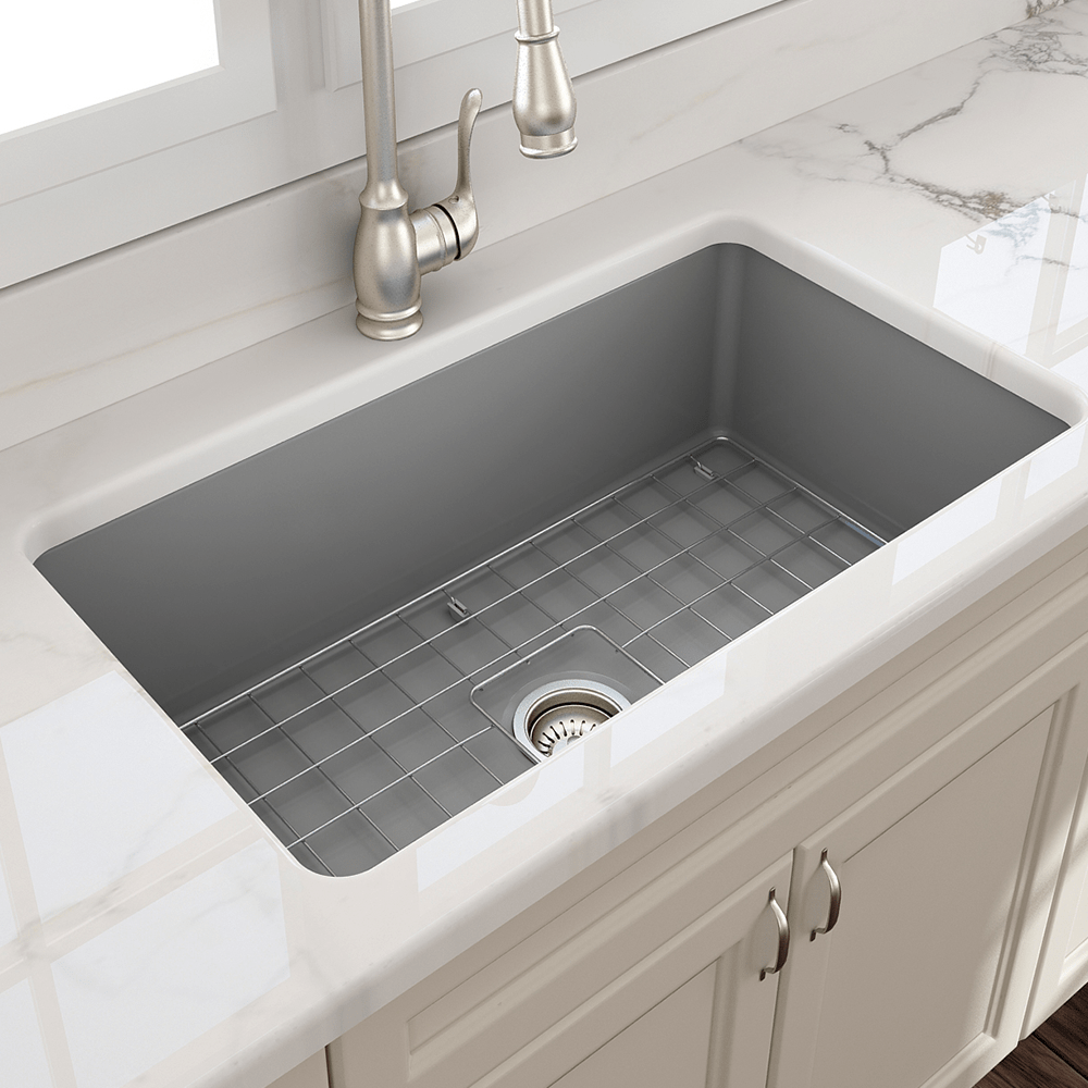 32" Tentara Fireclay Single-Bowl Undermount Sink