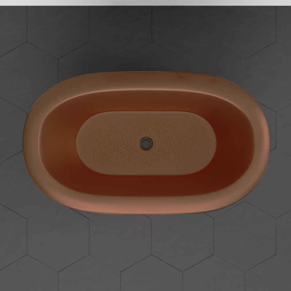 32" Wexford Baby Hammered Copper Clawfoot Double Roll-Top Tub