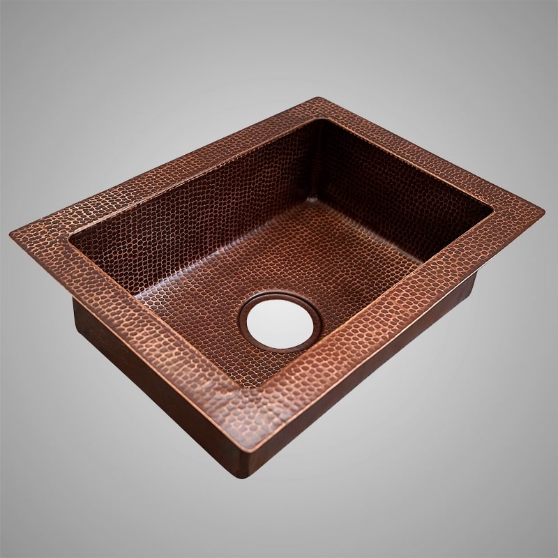 33" Acapulco Hammered Copper Single-Bowl Drop-In Kitchen Sink