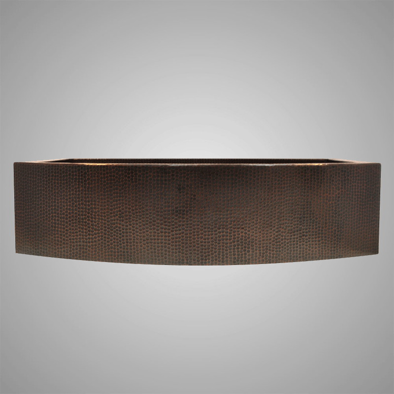 33" Bepen Hammered Copper Single-Bowl Curved Apron Farmhouse Sink