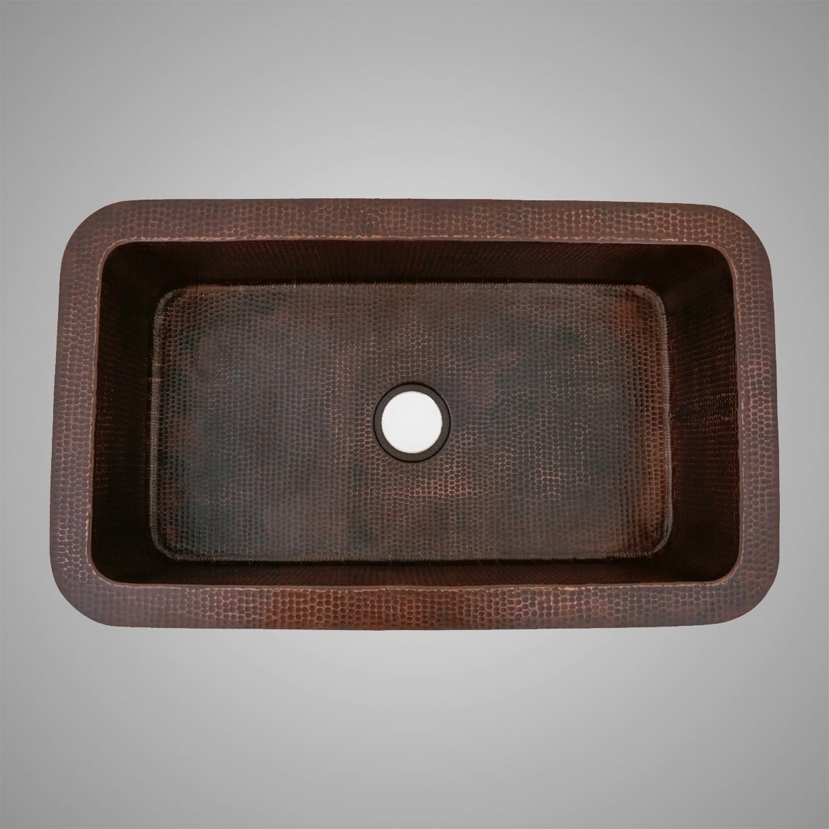 33" Chalco Hammered Copper Single-Bowl Drop-In Kitchen Sink