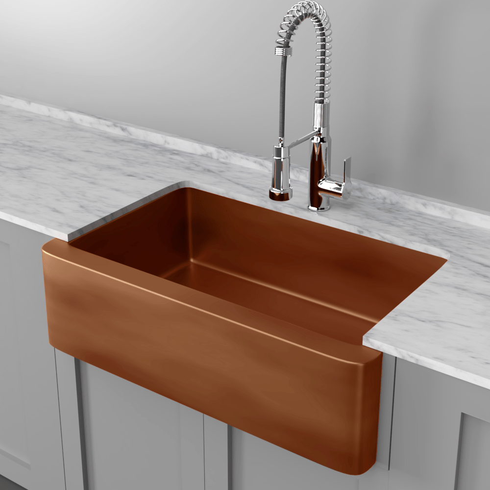 33" Dolton Smooth Copper Single-Bowl Farmhouse Sink