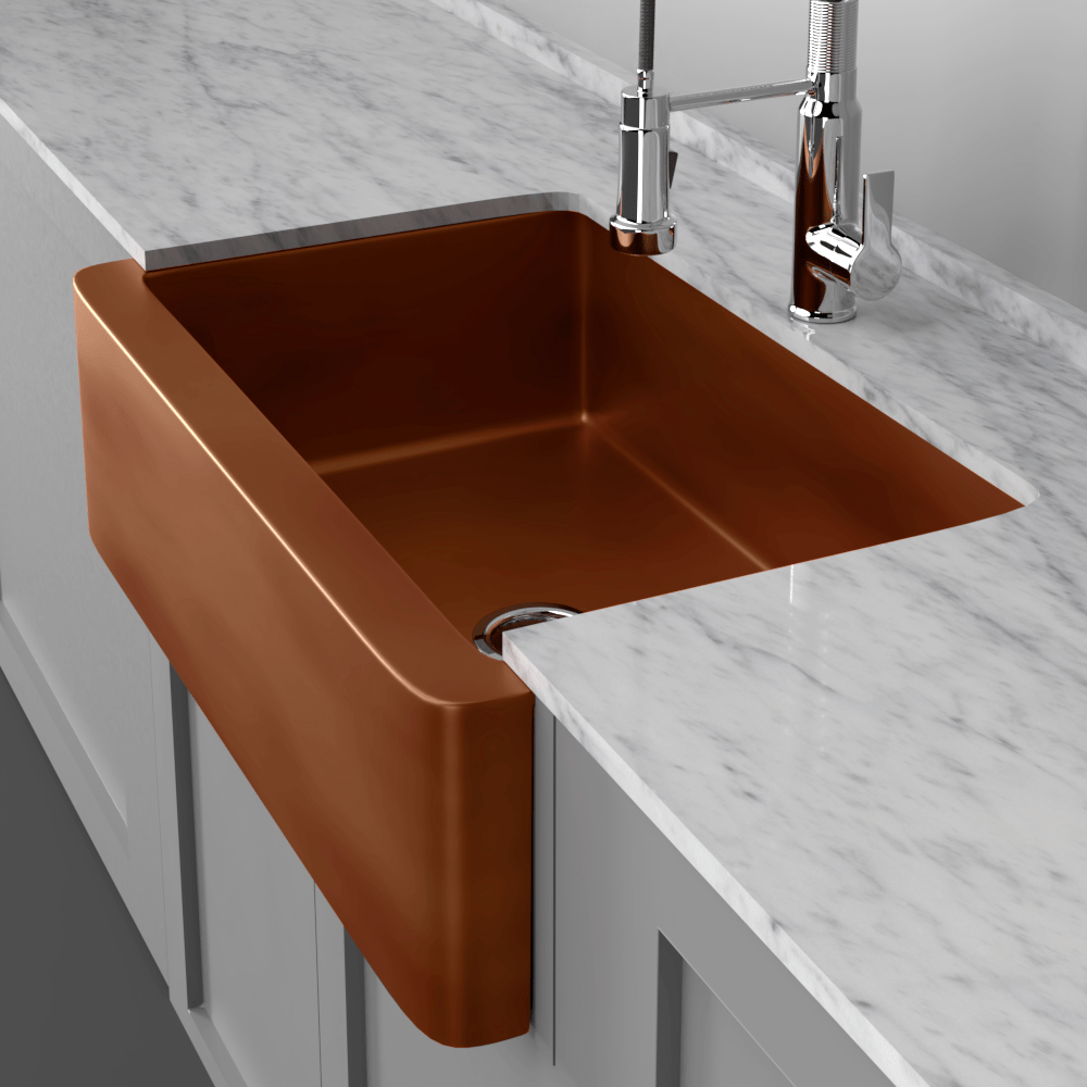 33" Dolton Smooth Copper Single-Bowl Farmhouse Sink