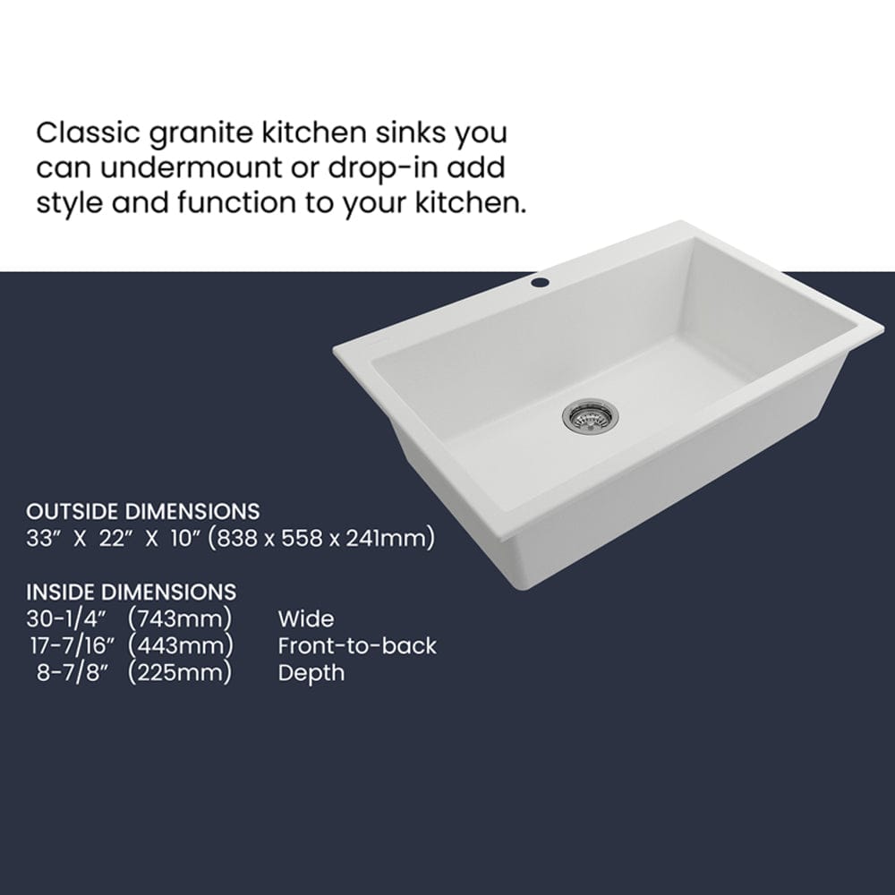 33" Fianna Granite Composite Sink