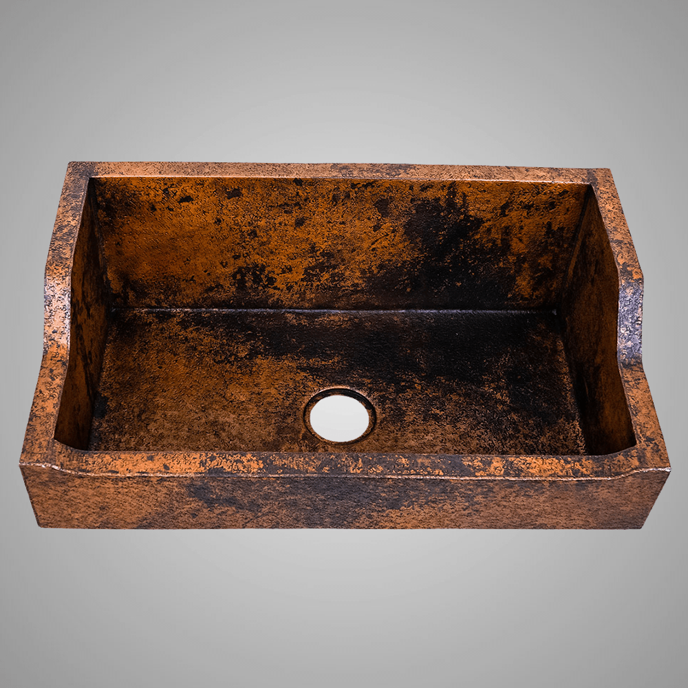 33" Gapencard Hammered Copper Single-Bowl Farmhouse Sink