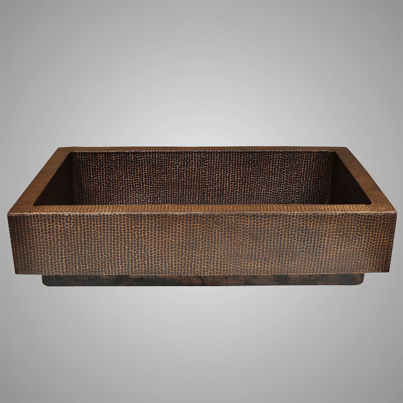 33" Gipperpar Hammered Copper Single-Bowl Farmhouse Sink