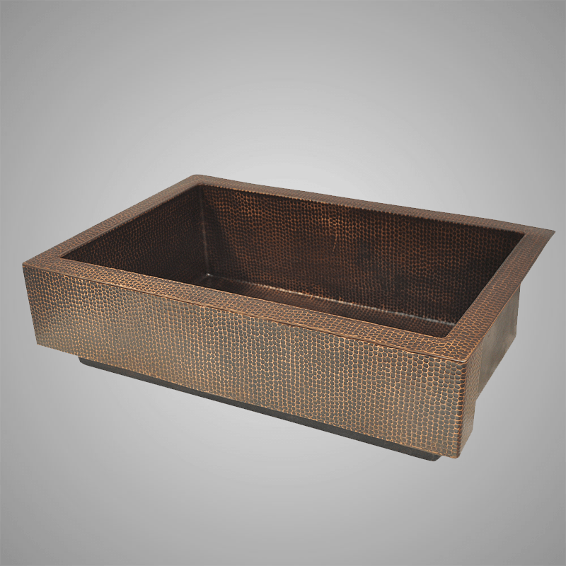 33" Gipperpar Hammered Copper Single-Bowl Farmhouse Sink