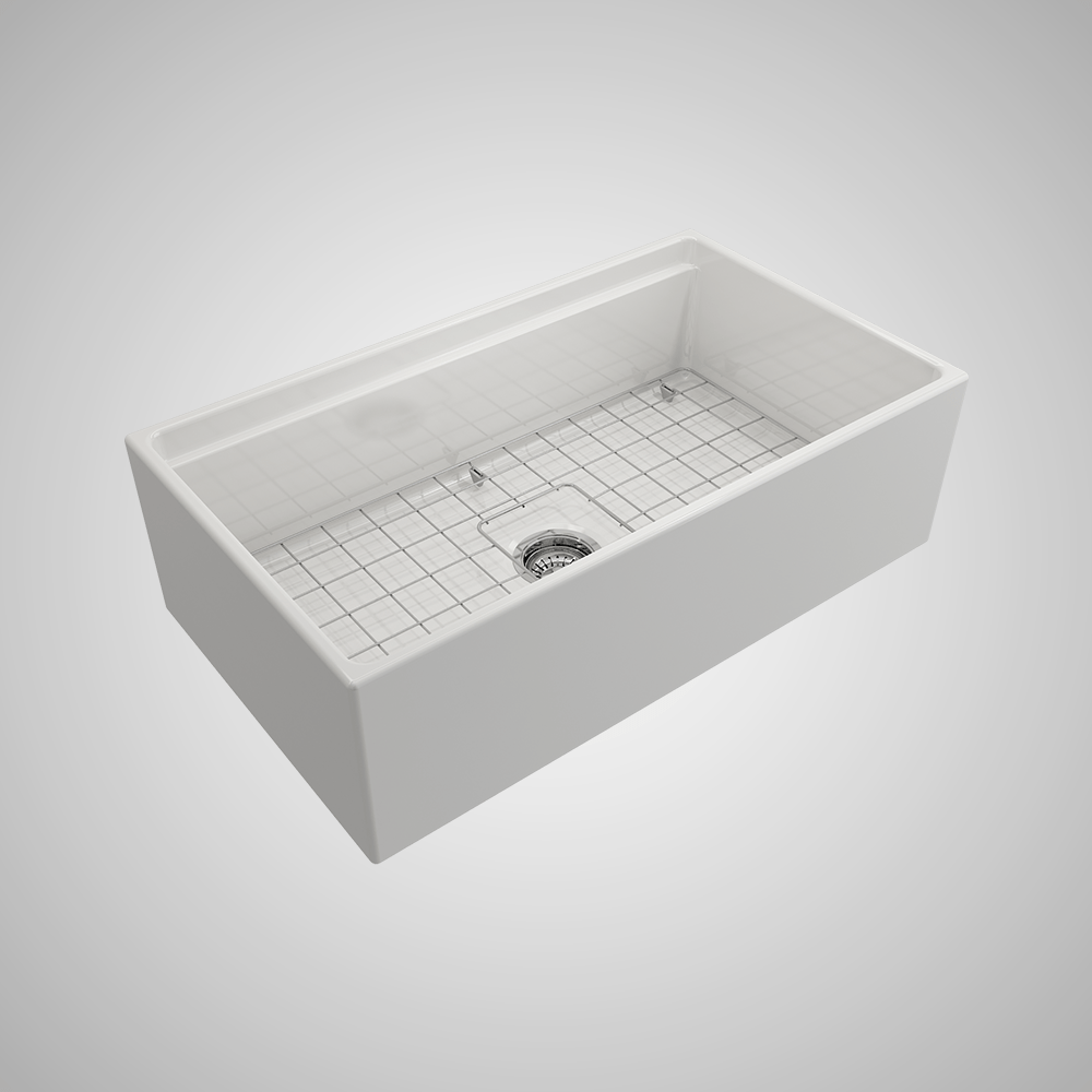 33" Randell Fireclay Single-Bowl Workstation Farmhouse Sink