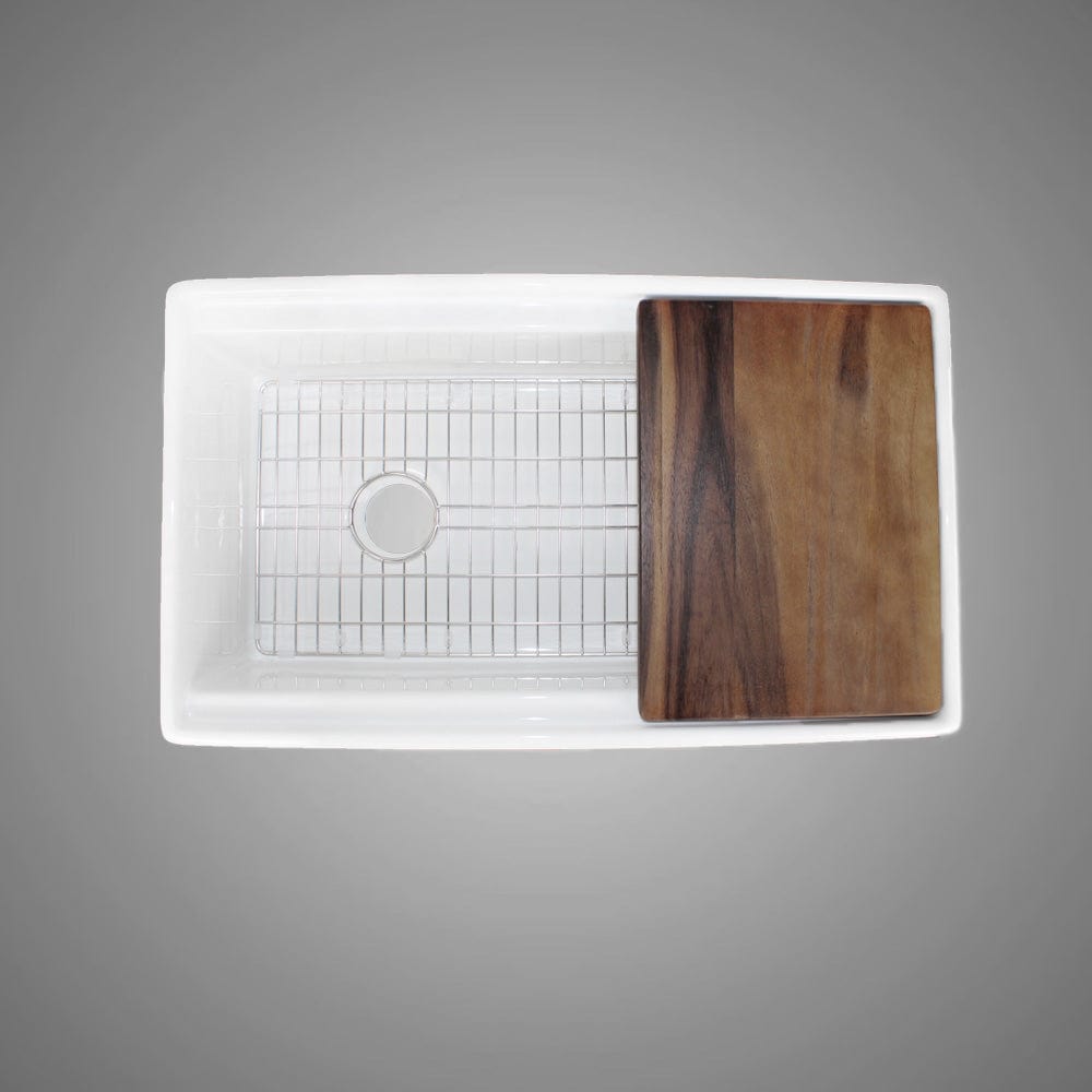 33” Shuler Fireclay Single-Bowl Workstation Farmhouse Sink