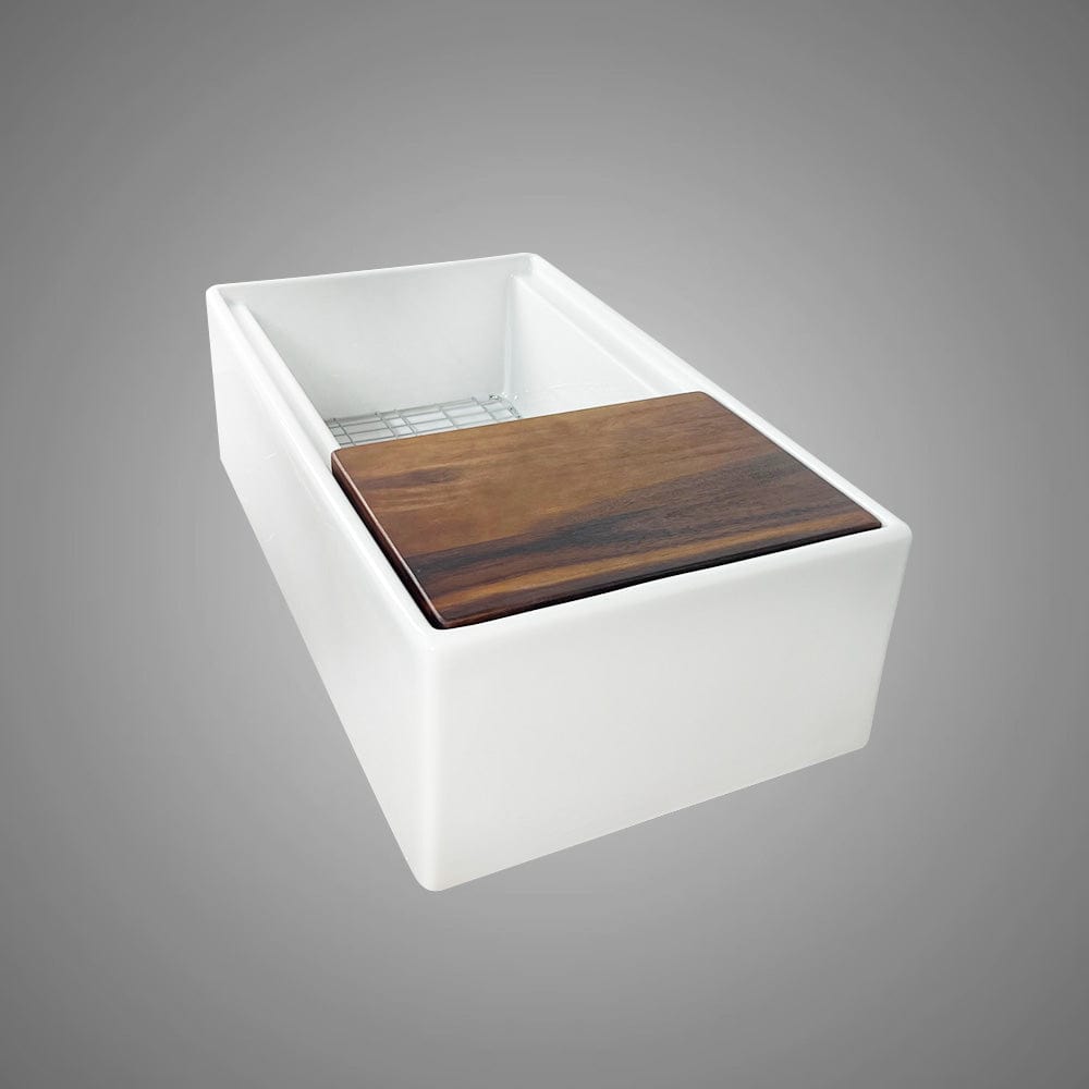 33” Shuler Fireclay Single-Bowl Workstation Farmhouse Sink