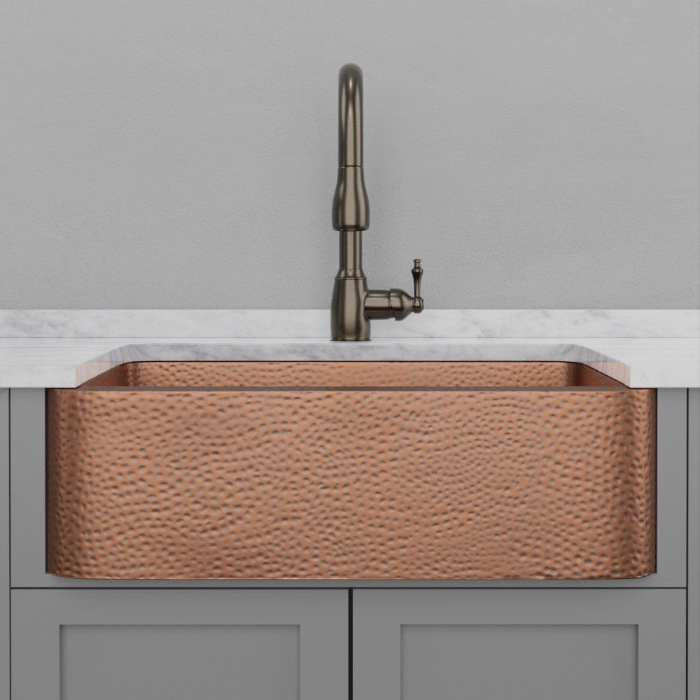33" Sinclair Hammered Copper Single-Bowl Farmhouse Sink