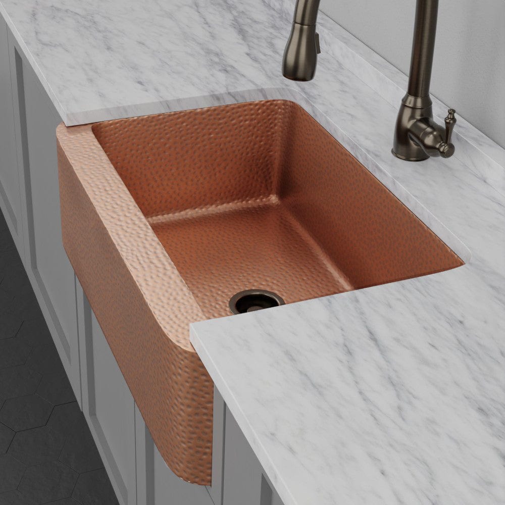 33" Sinclair Hammered Copper Single-Bowl Farmhouse Sink
