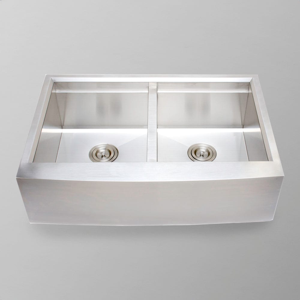 33" Tolland Stainless Steel Double-Bowl Workstation Farmhouse Sink