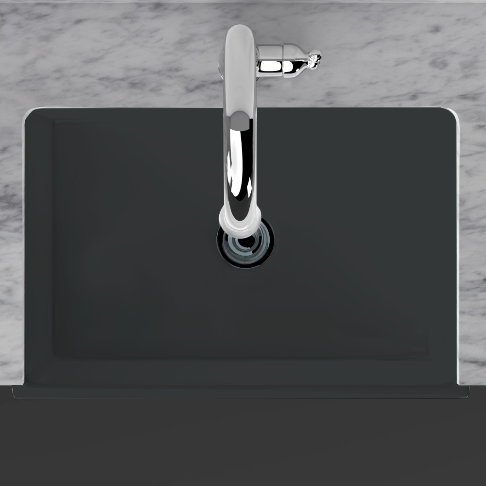 33" Uberto Handcrafted Fireclay Single-Bowl Fluted Apron Farmhouse Sink - Glossy Black