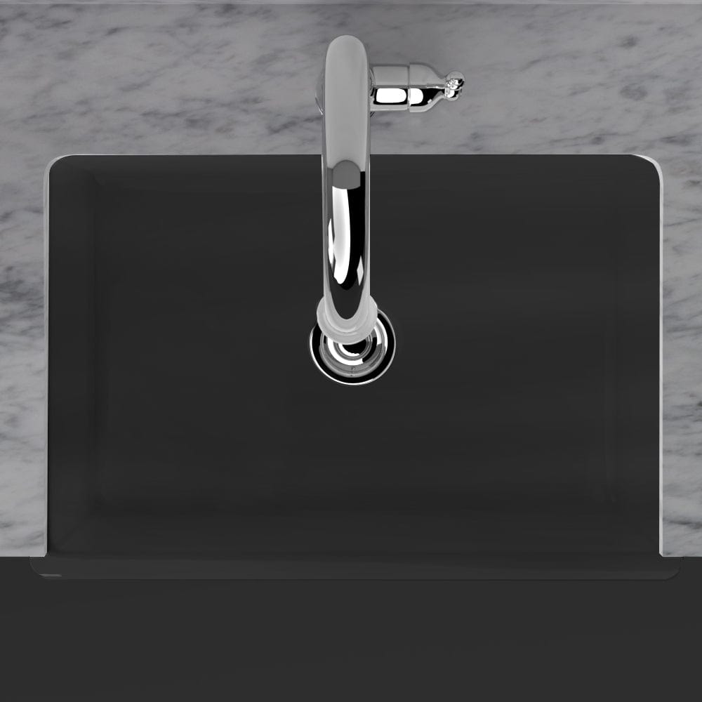 33" Veli Handcrafted Fireclay Single-Bowl Smooth Farmhouse B-Grade Sink - Matte Black