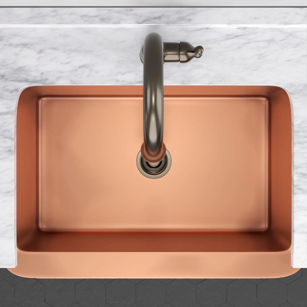 33" Wheaton Copper Hammered Apron Single-Bowl Farmhouse Sink