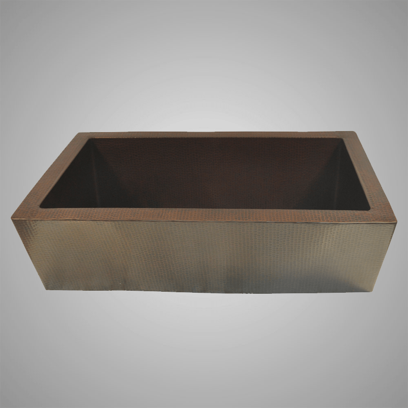 33" Zarnencor Hammered Copper Single-Bowl Farmhouse Sink - Extra-Tall