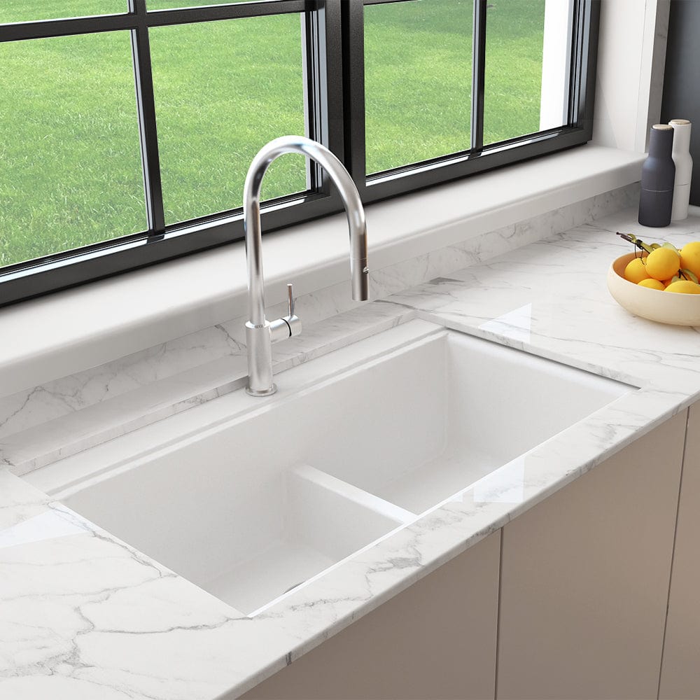 34" Shay Double-Bowl Granite Composite Workstation Sink