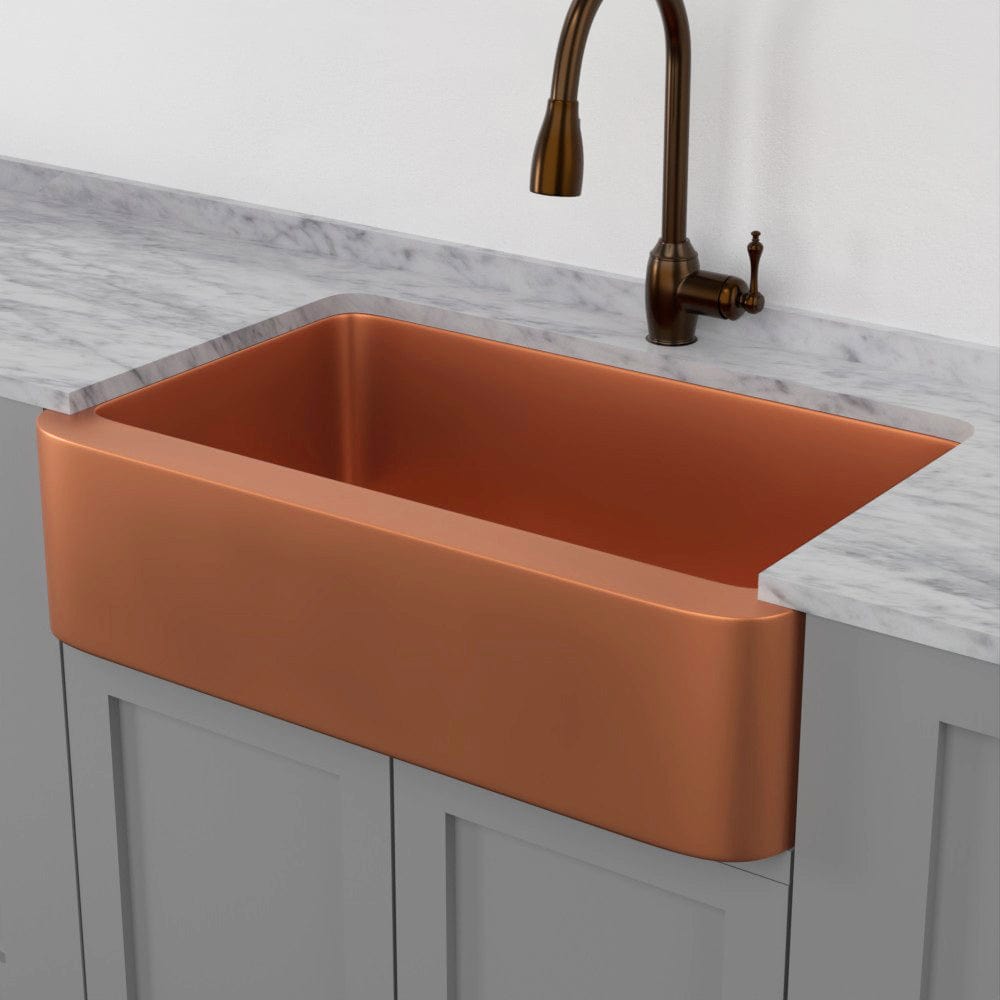 36" Dolton Smooth Copper Single-Bowl Farmhouse Sink
