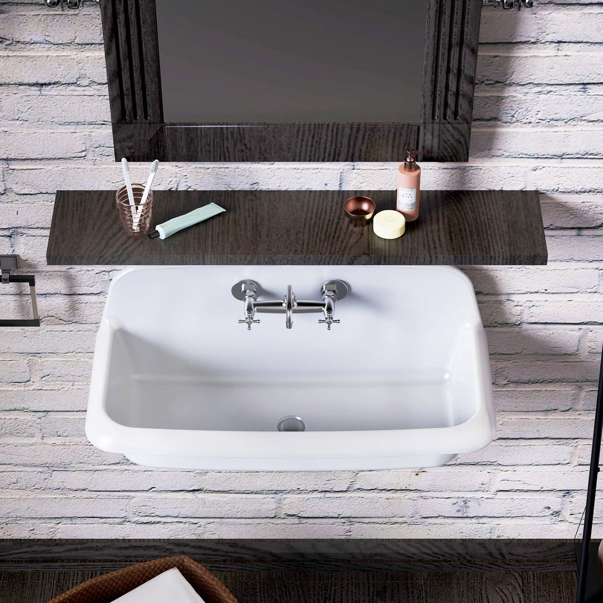 36" Epsey Vitreous China Wall-Mount Bathroom Sink