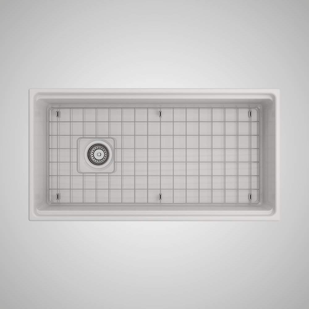 36" Fulton Fireclay Single-Bowl Workstation Farmhouse Sink with Offset Drain