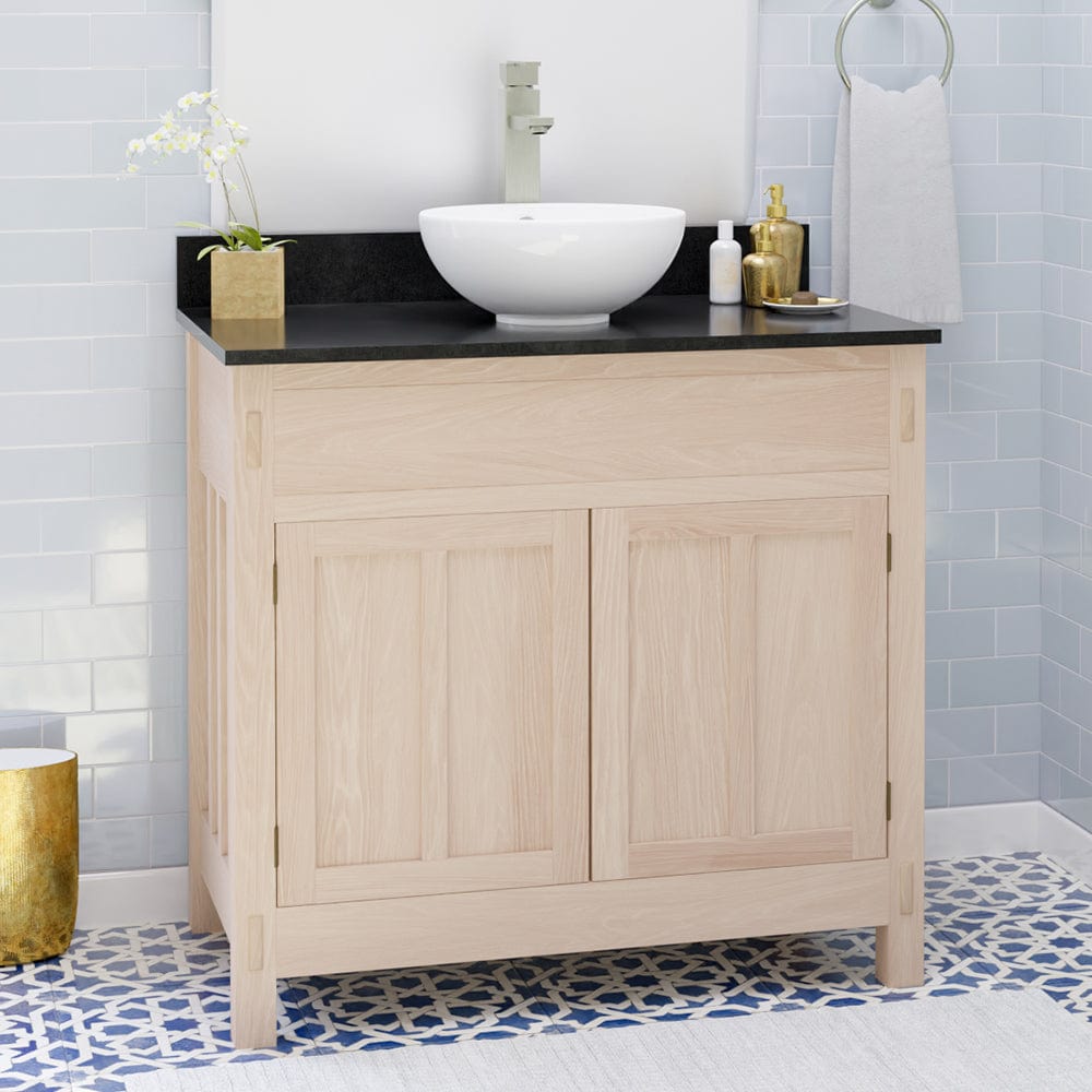 36" Mission Unfinished Red Oak Vanity for Vessel Sink - 34" Height