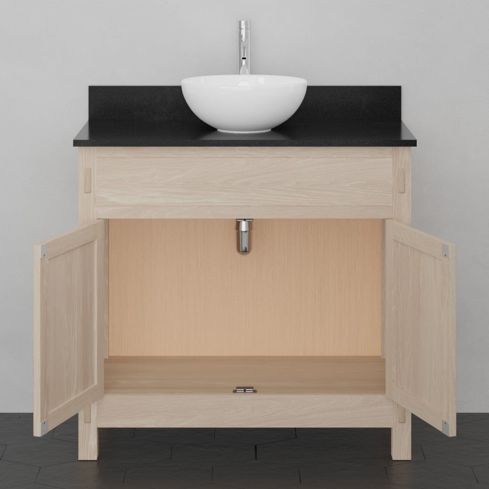 36" Narrow Mission Unfinished Red Oak Vanity for Vessel Sink - 34" Height