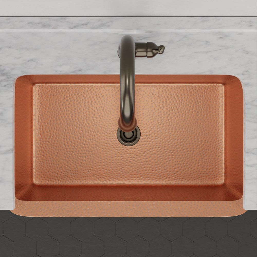 36" Sinclair Hammered Copper Single-Bowl Farmhouse Sink