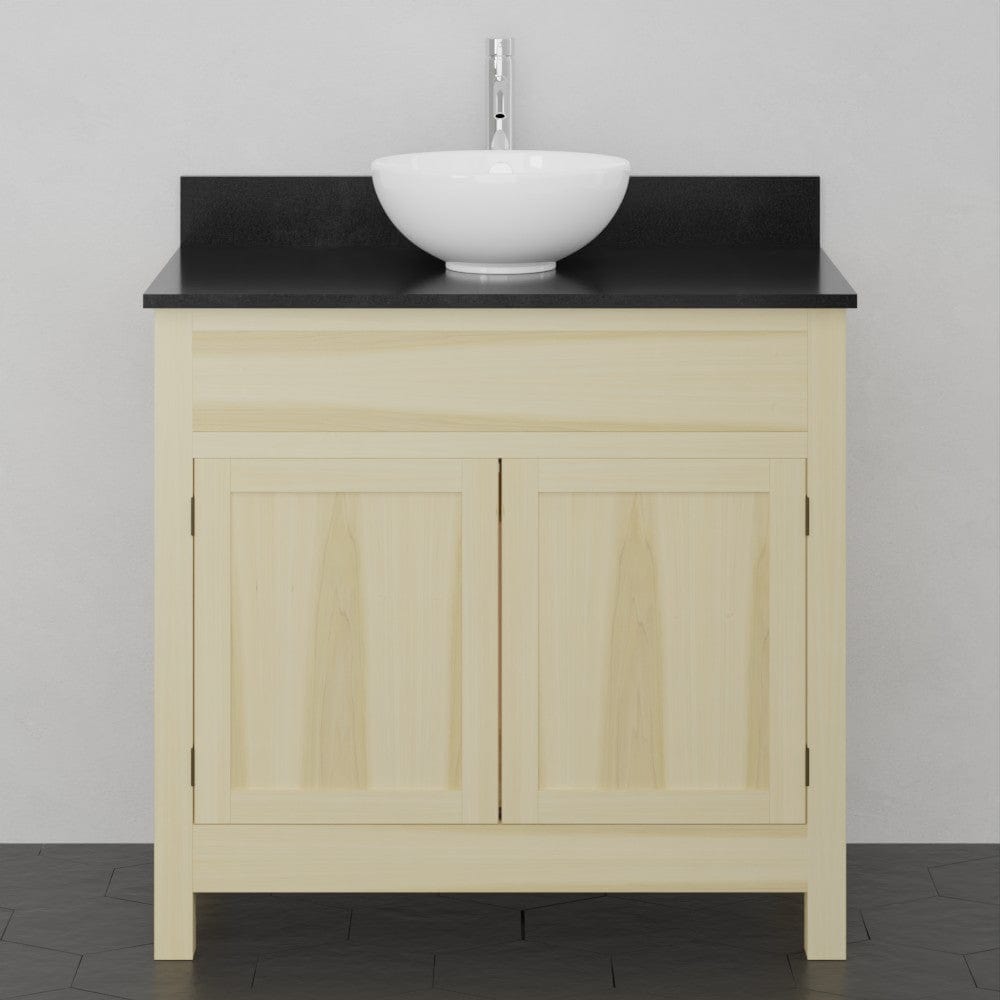 36" Unpainted Shaker Style Poplar Wood Vanity for Vessel Sink - 34" Height