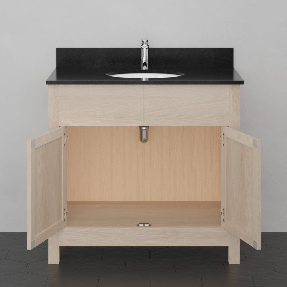 36" Vippis Unfinished Red Oak Raised Panel Vanity for Undermount Sink - 34" Height