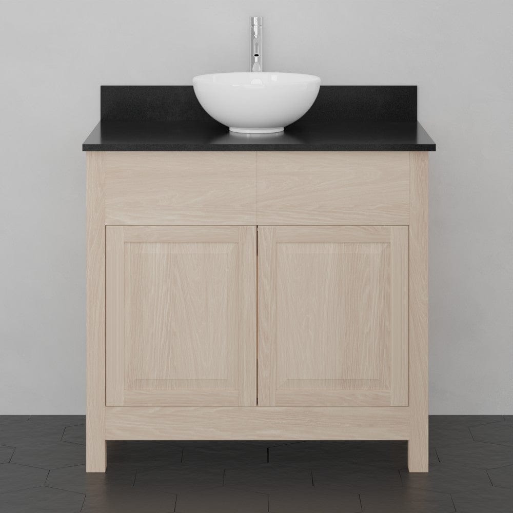 36" Vippis Unfinished Red Oak Raised Panel Vanity for Vessel Sink - 34" Height