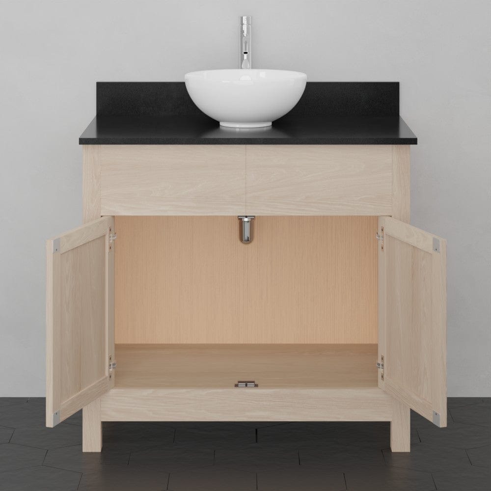 36" Vippis Unfinished Red Oak Raised Panel Vanity for Vessel Sink - 34" Height