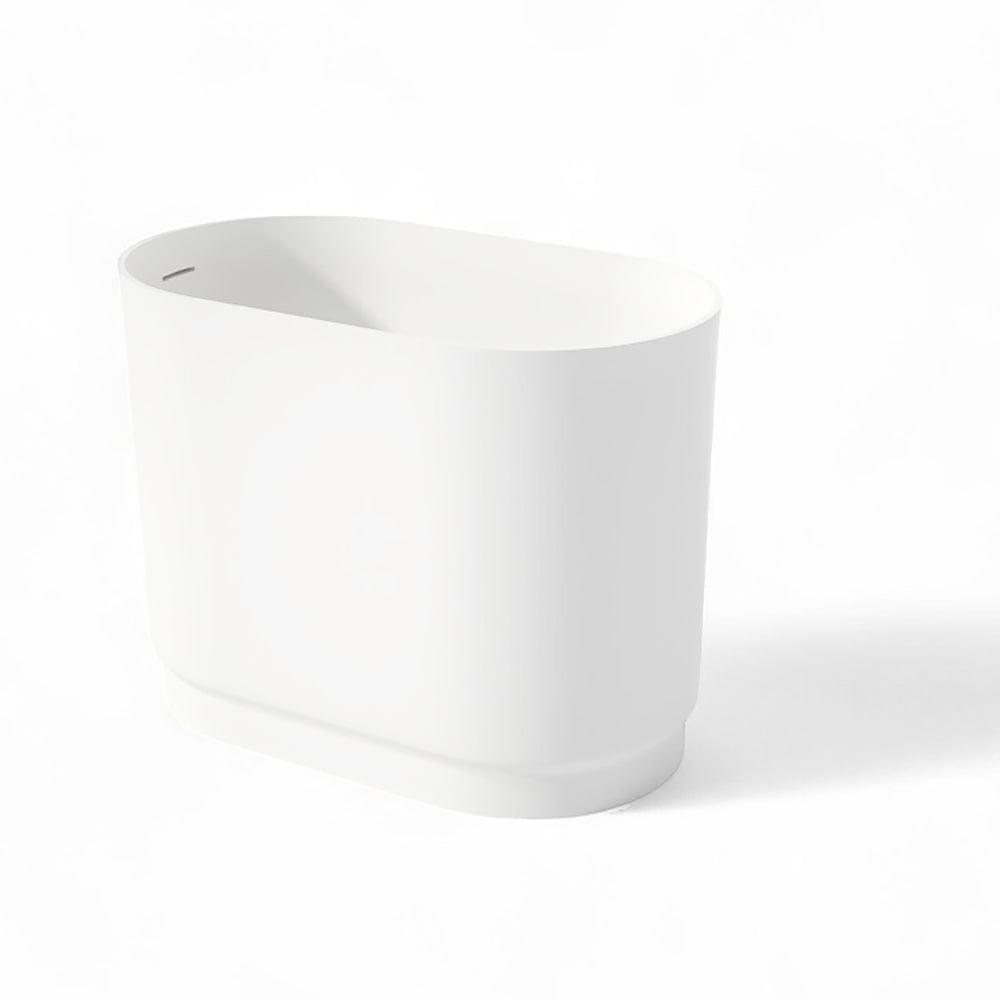 39'' Tatara Freestanding Tub Solid Surface Soaking Bathtub with Seat