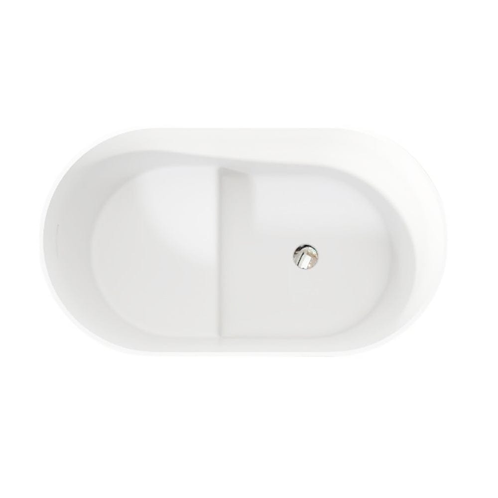 39'' Tatara Freestanding Tub Solid Surface Soaking Bathtub with Seat