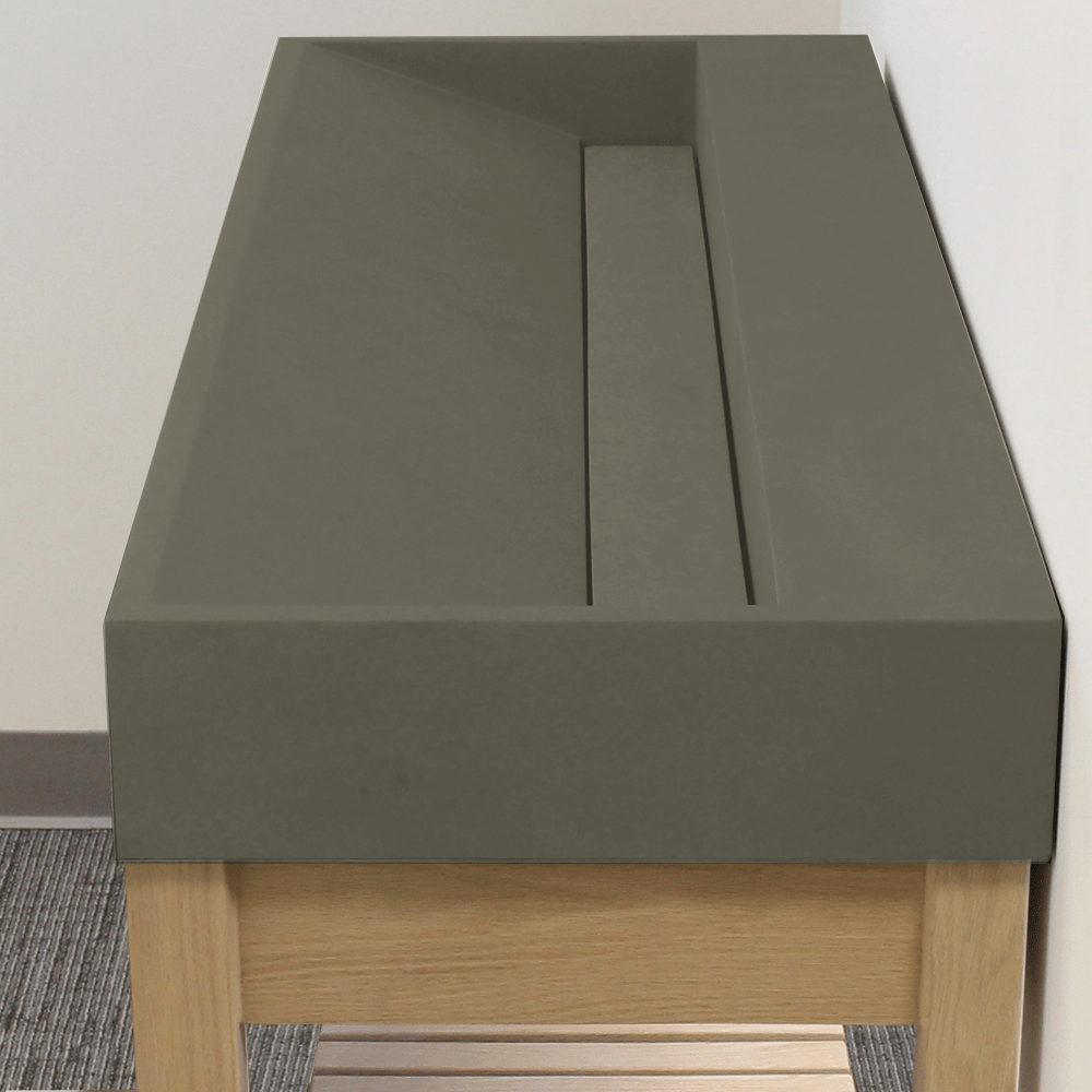 47" Thorold Rectangular Cast Concrete Vessel Sink with Wood Stand - Dark Gray