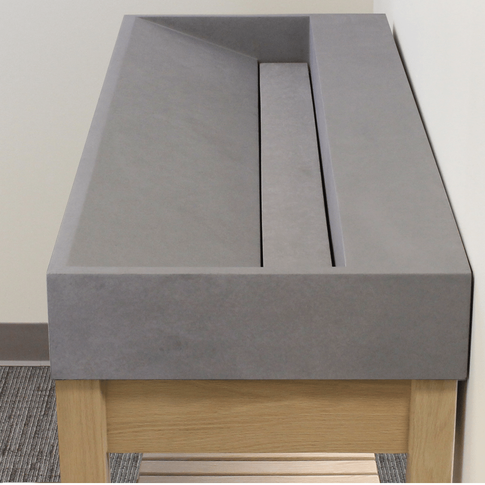 47" Thorold Rectangular Cast Concrete Vessel Sink with Wood Stand - Light Gray